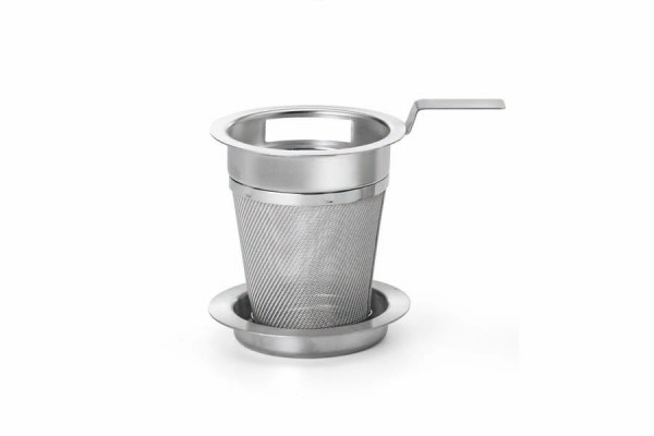 Tee-Sieb „Teezeit“ mit Ablage (Größe: S; Ø: 5 cm; H: 6 cm)